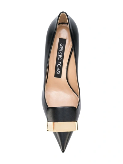 Sergio Rossi Leather Pointed-toe Pumps In Black