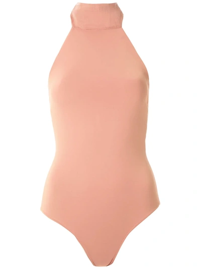 Shop Amir Slama Tie Neck Body In Neutrals