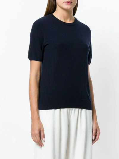 N•peal Cashmere Round-neck T-shirt In Blue