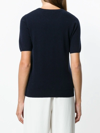N•peal Cashmere Round-neck T-shirt In Blue