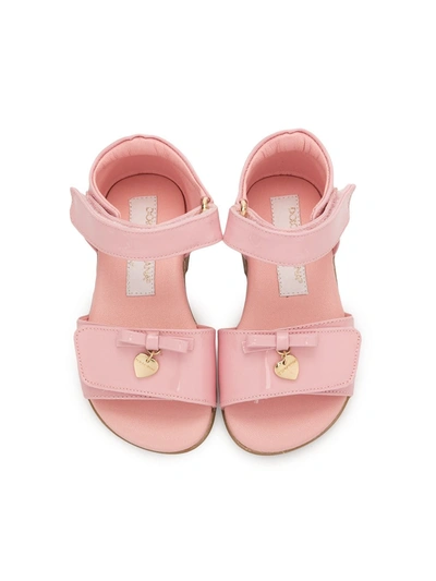 Shop Dolce & Gabbana T-strap Bow Sandals In Pink