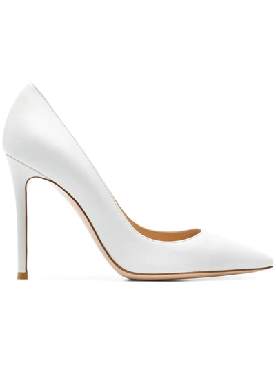 Shop Gianvito Rossi Gianvito 105mm Leather Pumps In White