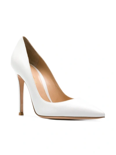 Gianvito Rossi White Patent Gianvito Pumps In White