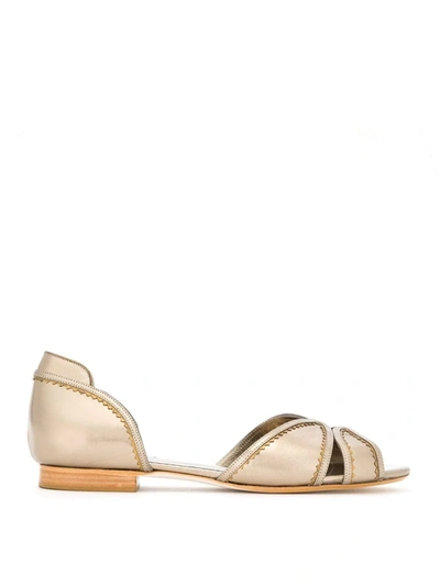 Shop Sarah Chofakian Metallic Flat Sandals