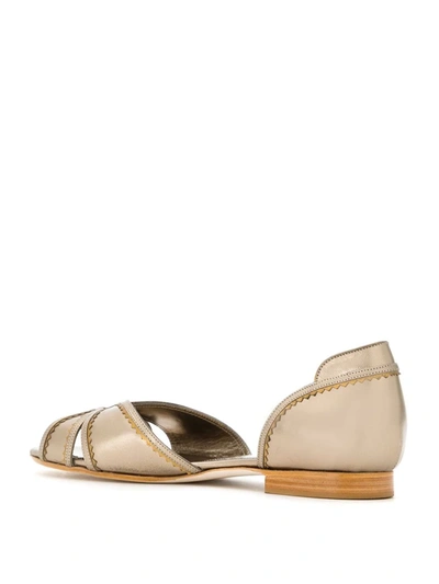 Shop Sarah Chofakian Metallic Flat Sandals