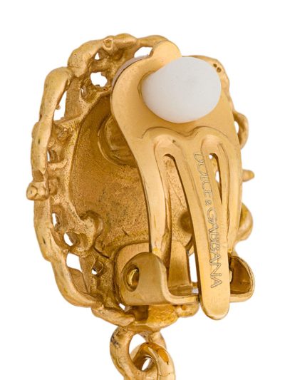 Shop Dolce & Gabbana Madonna Medallion Earrings In Gold