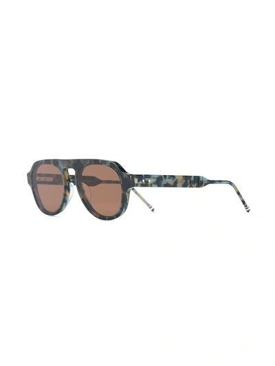 Shop Thom Browne Oversized Frame Sunglasses In Multicolour