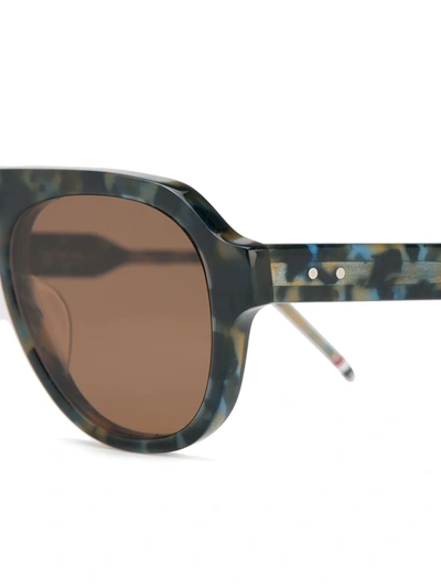 Shop Thom Browne Oversized Frame Sunglasses In Multicolour