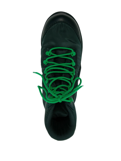 Shop Bottega Veneta Oversize-sole Lace-up Boots In Green