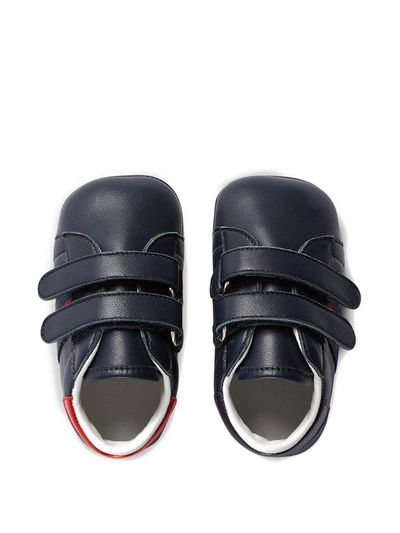 Shop Gucci Baby Leather Sneaker With Web In Black