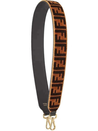 Shop Fendi Strap You Shoulder Strap In Brown