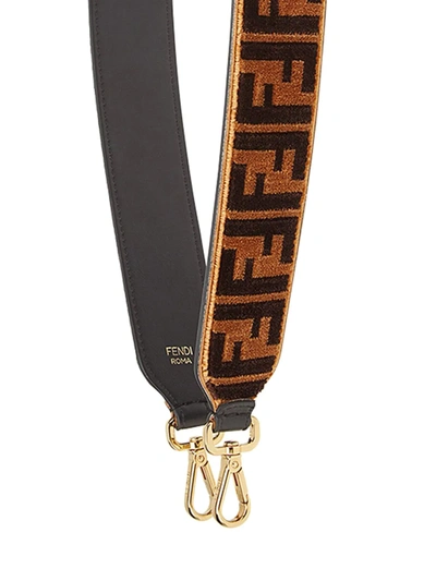 Shop Fendi Strap You Shoulder Strap In Brown