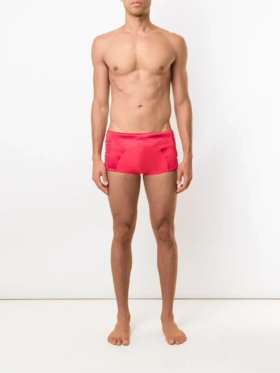 Shop Amir Slama Panelled Trunks In Pink