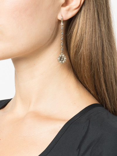 Shop Marchesa Notte Crystal-embellished Long Drop Earrings In Gold