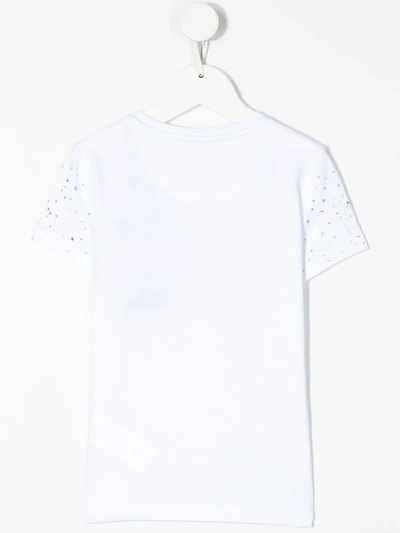 Shop Philipp Plein Junior Plein Star T-shirt In White