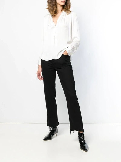 Shop Zadig & Voltaire Long Sleeve Blouse In White