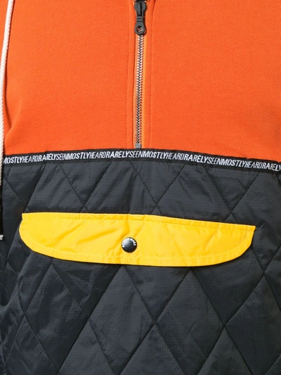 Shop Mostly Heard Rarely Seen Quilted Hoodie In Yellow