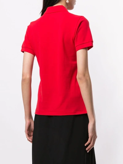 Shop Comme Des Garçons Play Signature Piqué Polo Shirt In Red