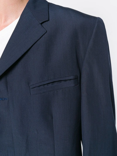 Pre-owned Versace 1990s Single-breasted Blazer In Blue