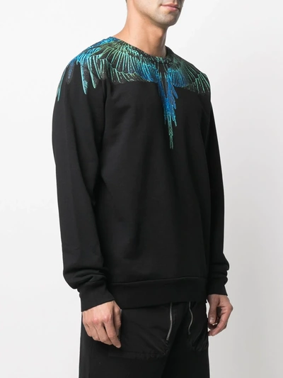Shop Marcelo Burlon County Of Milan Wings Print Sweatshirt In Black