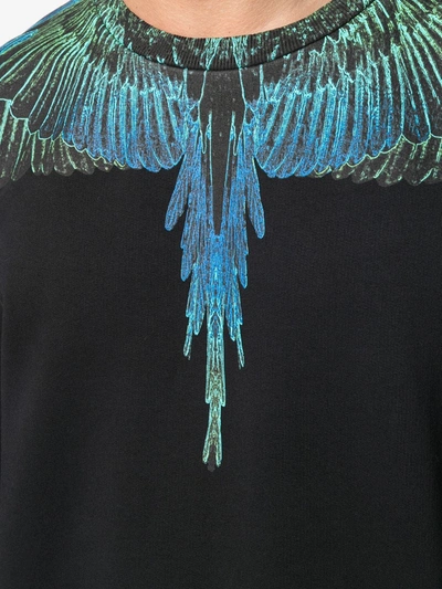 Shop Marcelo Burlon County Of Milan Wings Print Sweatshirt In Black