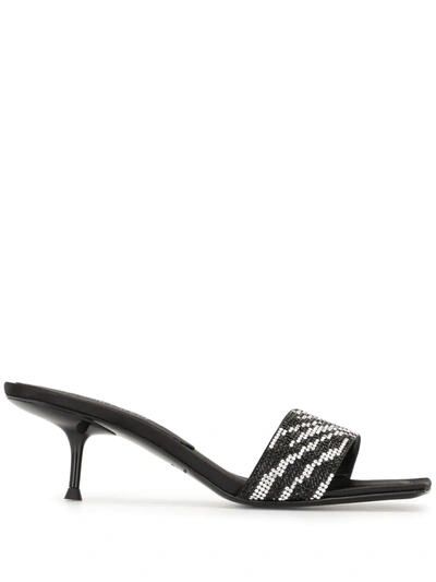 Shop Alexander Wang Jessie Crystal-embellished Sandals In Black