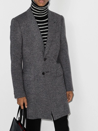 Shop Dolce & Gabbana Single-breasted Tailored Coat In Grey