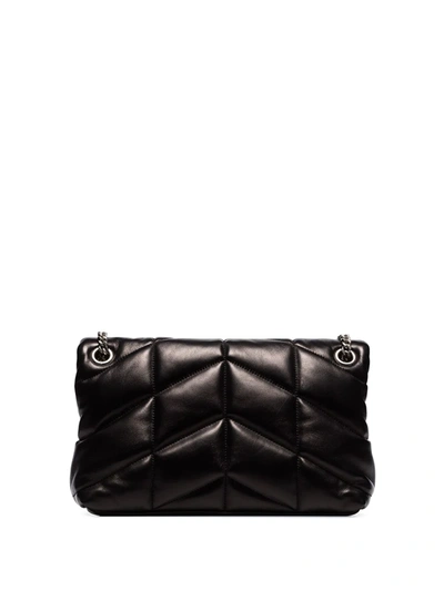 Saint Laurent Women Puffer Small Leather Shoulder Bag In Black
