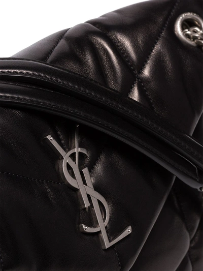 Saint Laurent Women Puffer Small Leather Shoulder Bag In Black