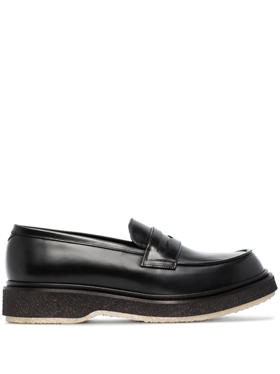 Shop Adieu Leather Loafers In Black