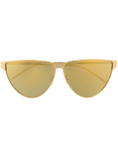 Shop Bottega Veneta Bv1070s Cat-eye Sunglasses In Gold