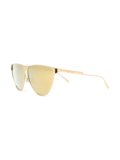 Shop Bottega Veneta Bv1070s Cat-eye Sunglasses In Gold