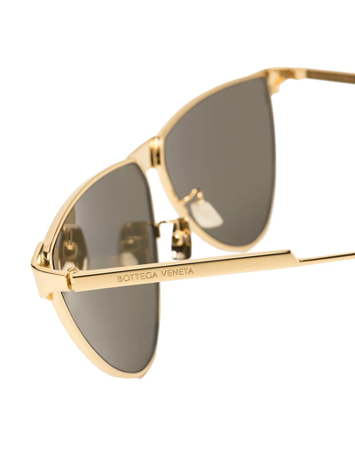 Shop Bottega Veneta Bv1070s Cat-eye Sunglasses In Gold