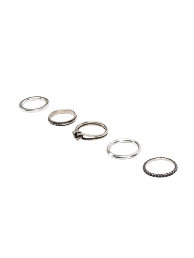 Shop Werkstatt:münchen Mixed 5 Combo Ring Pack In Silver