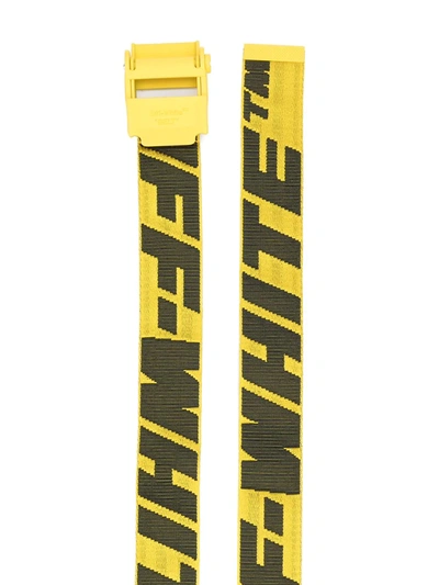Shop Off-white Logo-detail Industrial Belt In Yellow