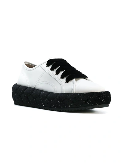 Shop Marco De Vincenzo Glitter Heel Sneakers In White