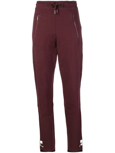 Shop Courrèges High-waisted Track Pants In Pink