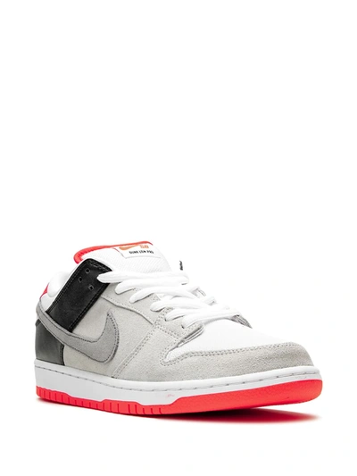 Shop Nike Sb Dunk Low "infrared" Sneakers In Grey