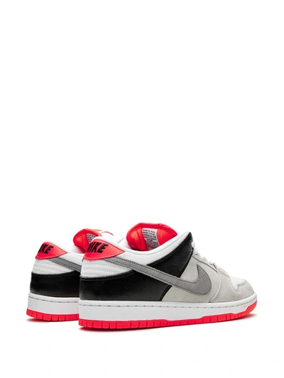 Shop Nike Sb Dunk Low "infrared" Sneakers In Grey