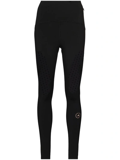 Shop Adidas By Stella Mccartney Logo-print Workout Leggings In Black