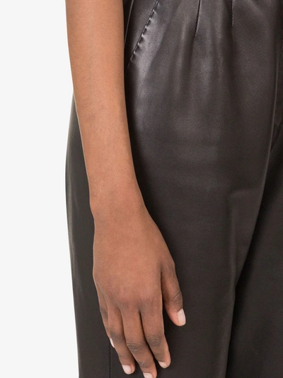 Dolce & Gabbana Leather Carrot Fit Trousers In Black In Black