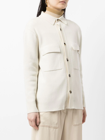 Shop Agnona Button-down Cashmere Cardigan In White
