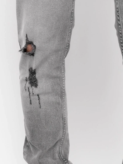 Ksubi Chitch Distressed Stretch Slim-fit Jeans In 灰色