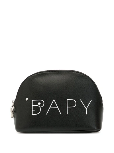 Shop Bapy Pebble Grain Makeup Bag In Black