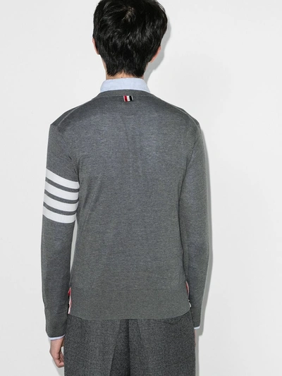 Thom Browne L Crewneck Sweater With 4 Bar Inlay In Grey