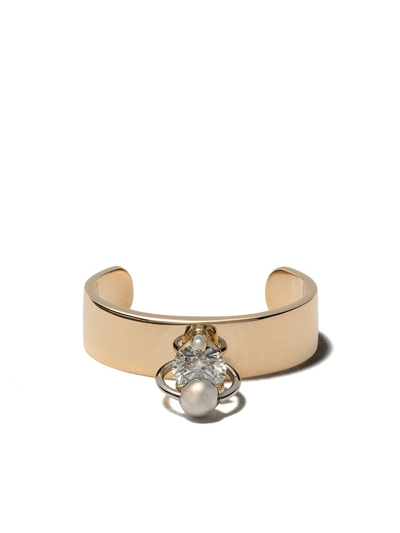 Delfina Delettrez 18kt Yellow And White Gold Two In One Diamond Earcuff In Yellow Gold/white Gold