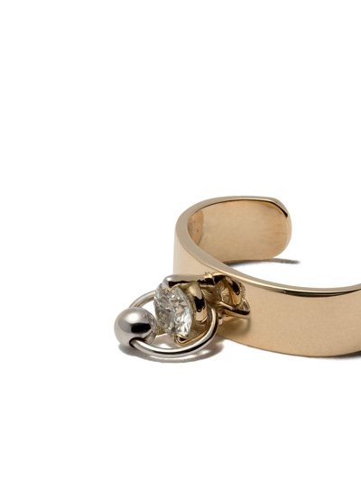Delfina Delettrez 18kt Yellow And White Gold Two In One Diamond Earcuff In Yellow Gold/white Gold