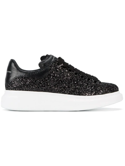 Shop Alexander Mcqueen Oversized Glitter Lace-up Sneakers In Black