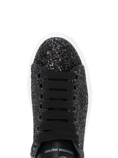 Shop Alexander Mcqueen Oversized Glitter Lace-up Sneakers In Black