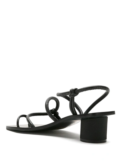 Shop Osklen Mid Rolete Leather Sandals In Black